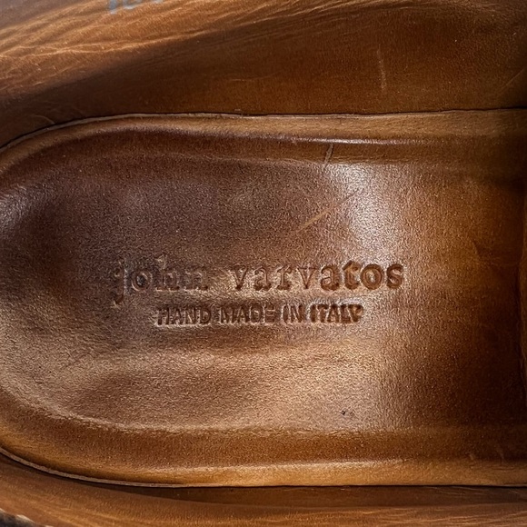 John Varvatos Leather Hand Made in Italy Ankle Slip On Loafer Shoes - Picture 15 of 16